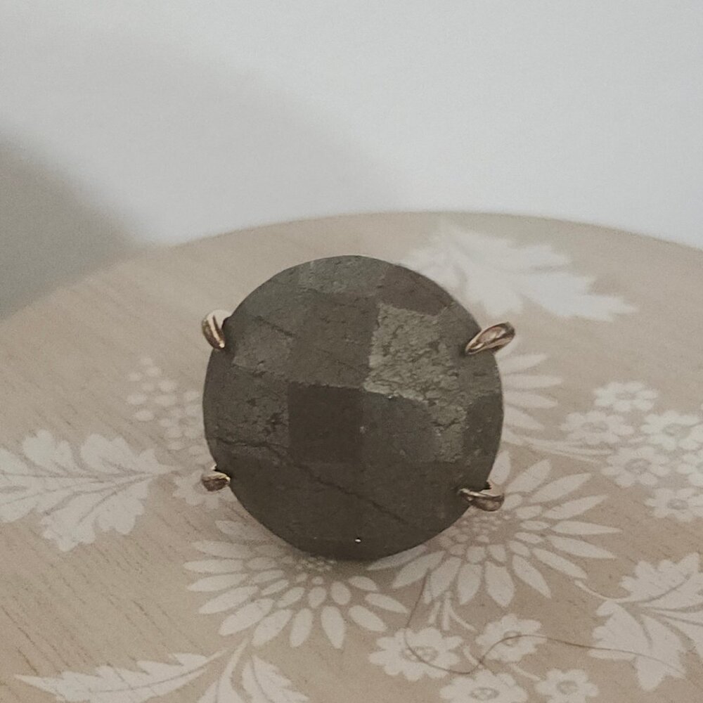 Kendra Scott Pyrite Gray Gold Statement Ring 5